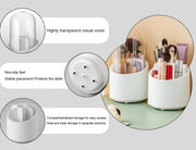 Sazgar Brush Container Makeup Brush Holder Dust-proof Rotating Plastic Lipstick Eyebrow Pencil Vanity Supplies