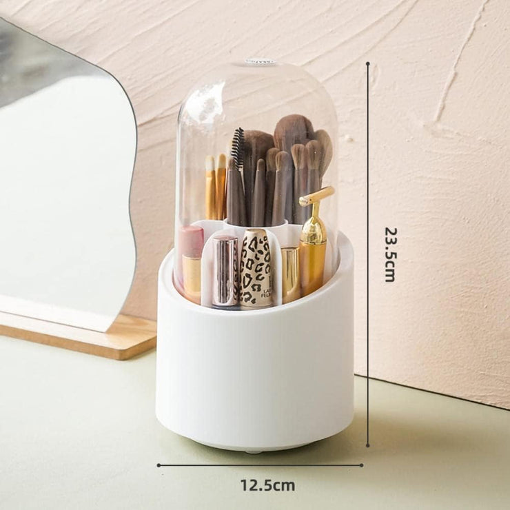 Sazgar Brush Container Makeup Brush Holder Dust-proof Rotating Plastic Lipstick Eyebrow Pencil Vanity Supplies