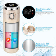 Coffee Mug with Engraving 300 ml - Stainless Steel Drinking Bottle - Leak-Proof - with LED Temperature Display