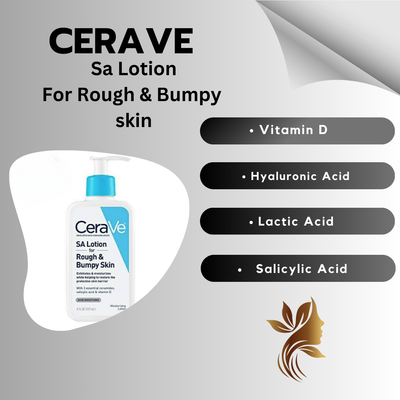 Cerave Sa Lotion For Rough & Bumpy Skin | Vitamin D, Hyaluronic Acid, Lactic Acid & Salicylic Acid Lotion (237ml).