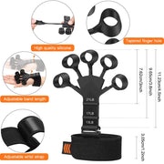 Gripster - Strengthener Finger Stretcher Hand Gripper Silicone Finger Grip Patient Hand Strengthening Guitar Finger Flexion And Hand Strengthening Extension Exercise Device