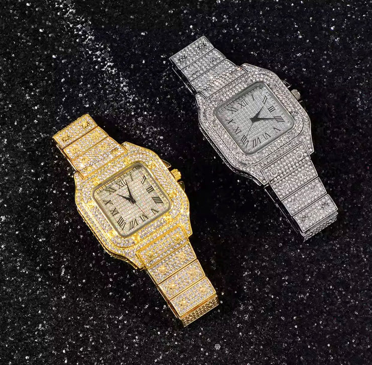 Luxury Diamond Watch (Golden)