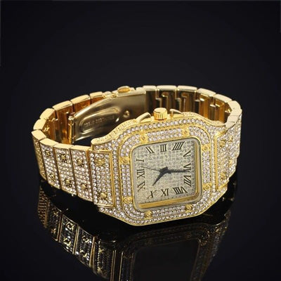 Luxury Diamond Watch (Golden)