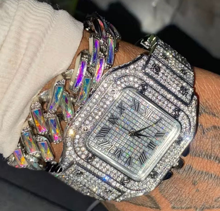 Luxury Diamond Watch ( Silver)