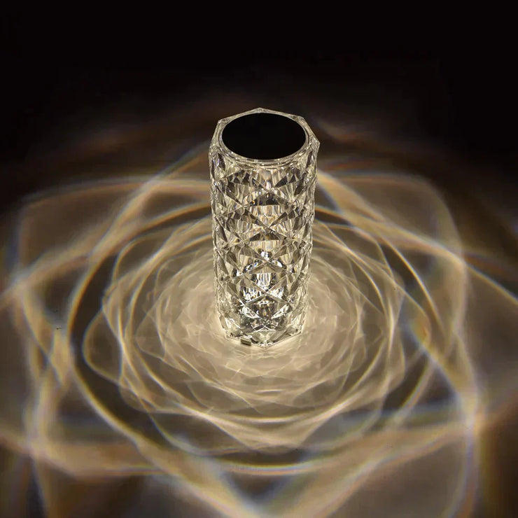 Wireless White Rose Ice Diamond Crystal 3D Lamp
